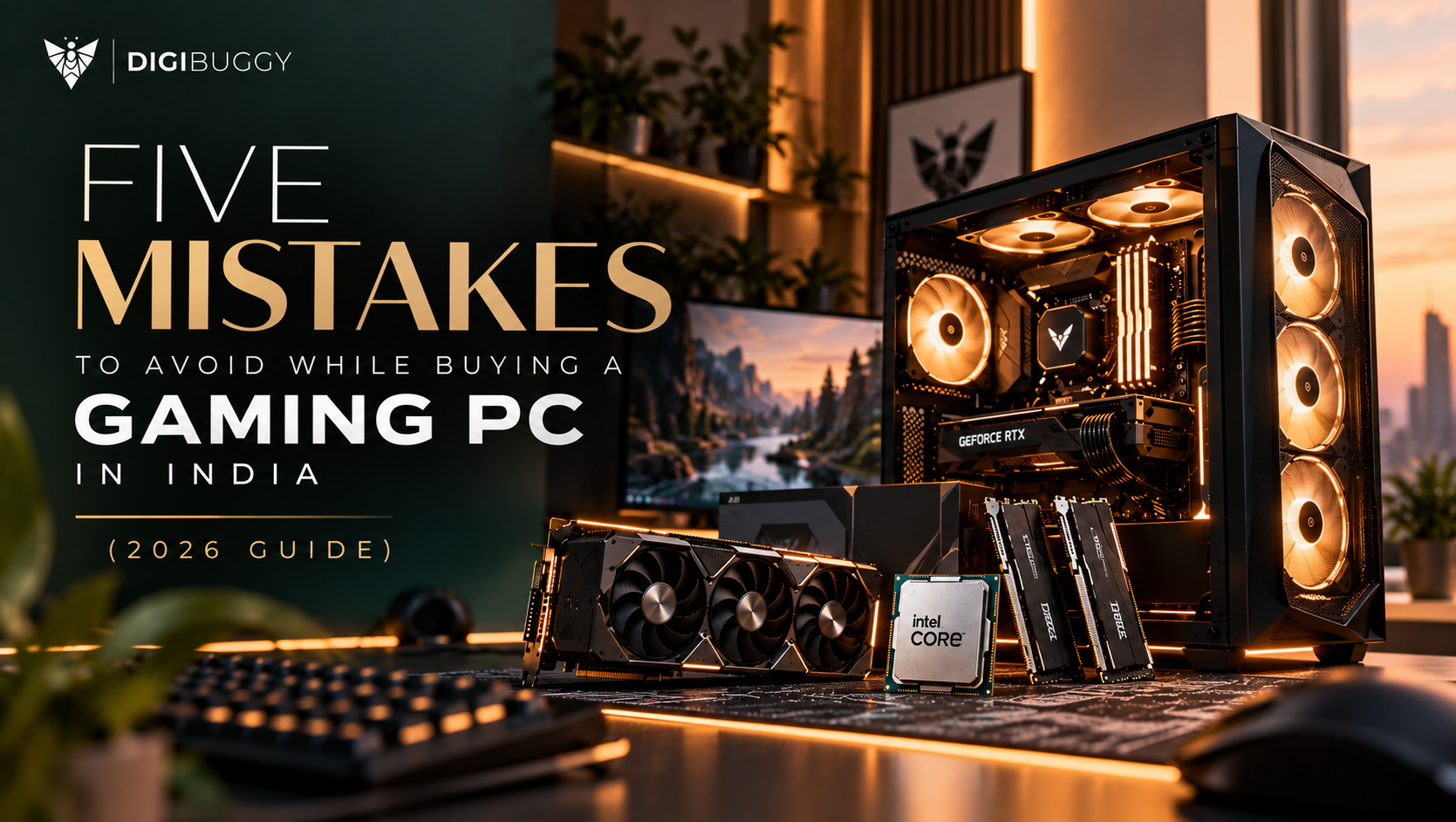Gaming PC buying mistakes India 2026 showing compatibility issues, GPU focus, RAM, PSU and warranty tips.