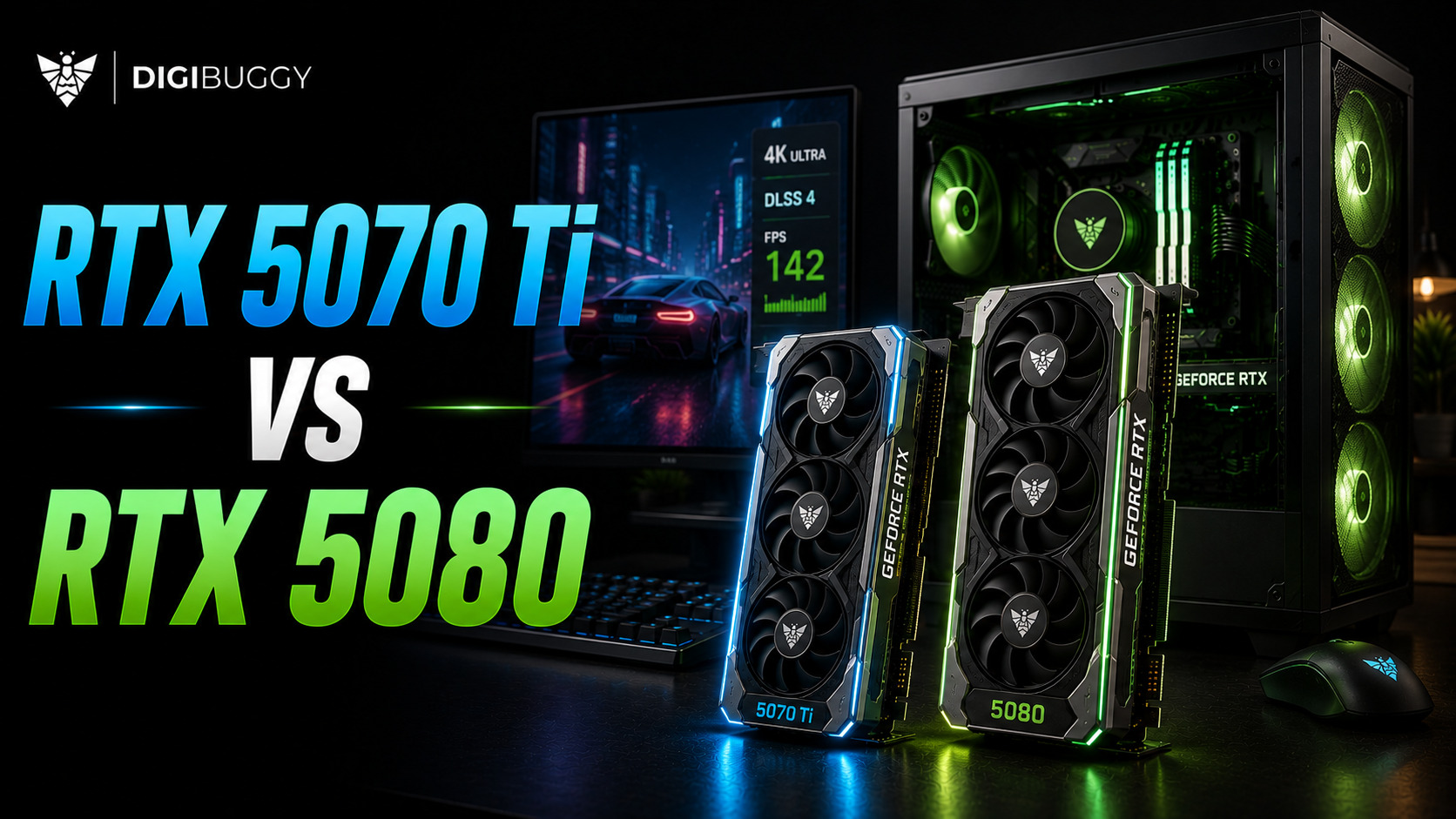 RTX 5070 Ti vs RTX 5080 comparison for gaming and 4K PC builds in India 2026