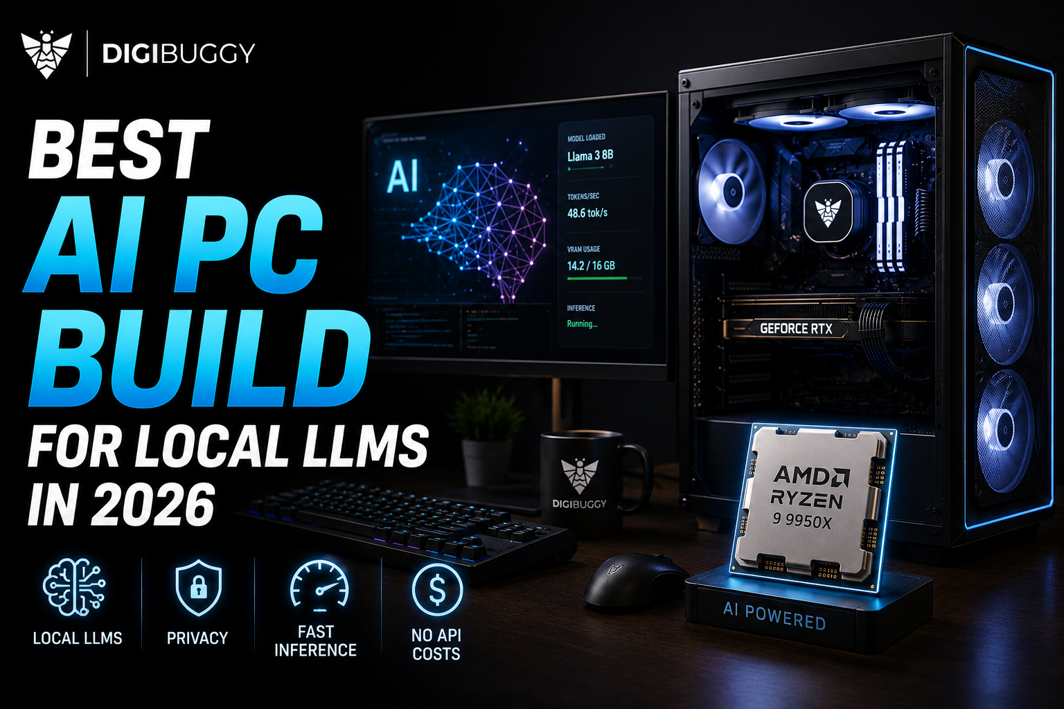 Best AI PC build for local LLMs in 2026 with high VRAM GPU, AI workstation and budget PC builds in India