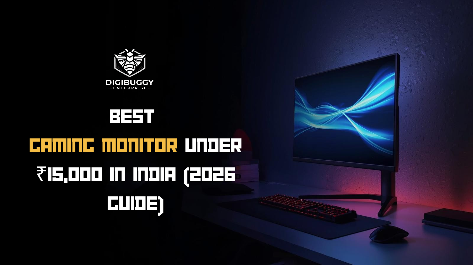 High refresh rate gaming monitor under ₹15,000 on a modern gaming setup in India.