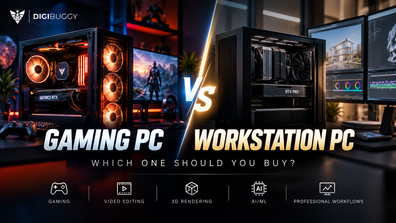 Gaming PC vs workstation PC comparison for 2026