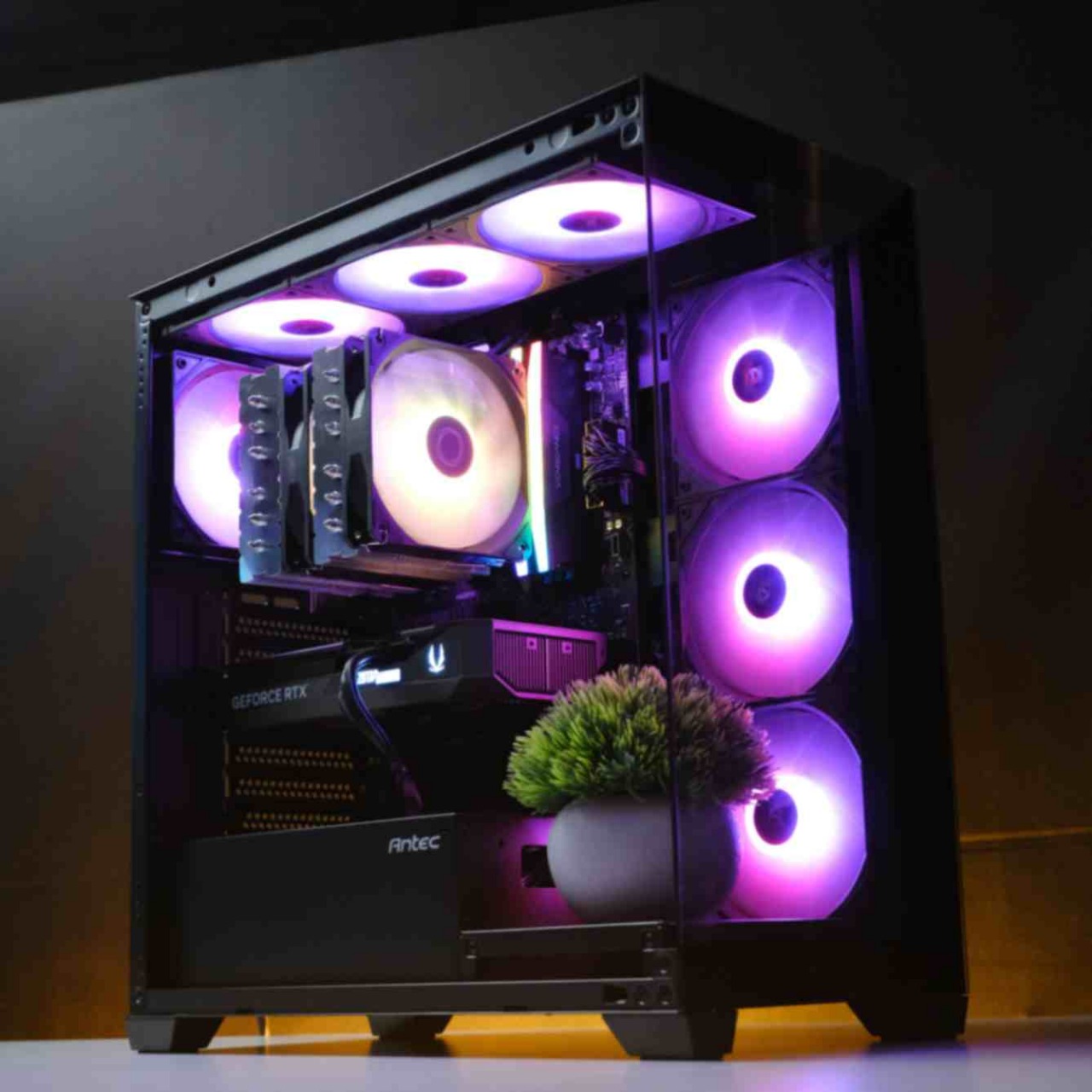 Custom gaming PC build with RGB lighting at DigiBuggy Delhi