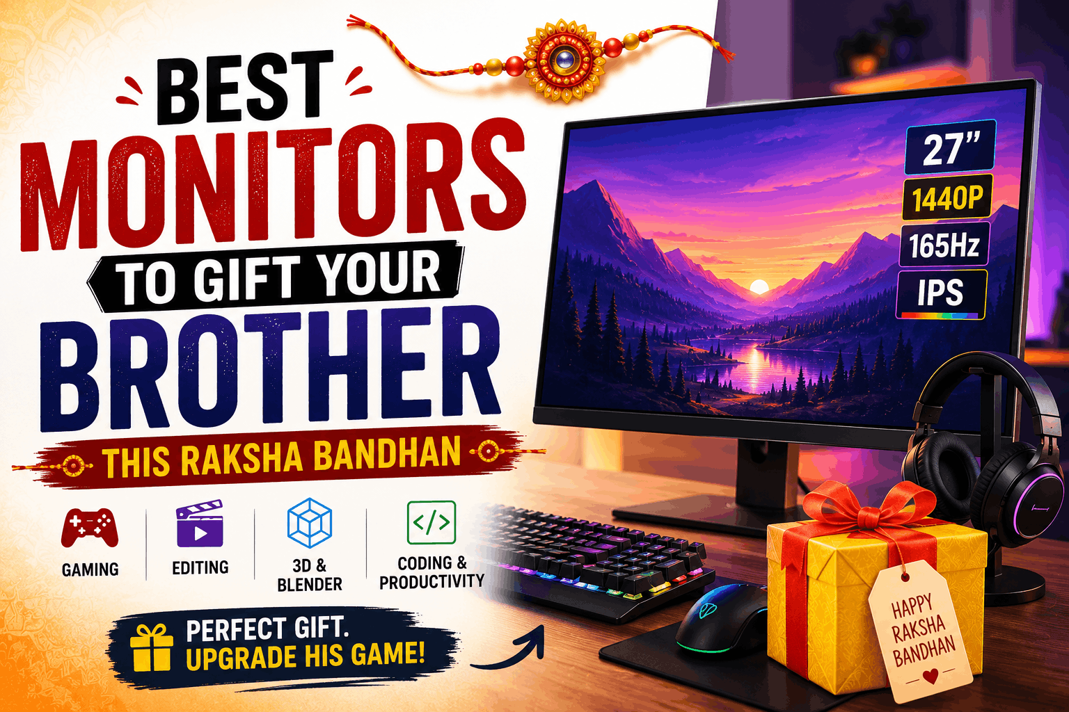 Best monitors to gift your brother this Raksha Bandhan 2026 in India, including gaming, 1440p, 4K and OLED monitors