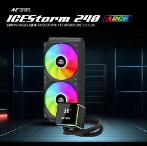 Ant Esports ICEStorm-240 ARGB CPU Liquid Cooler with Temperature Display