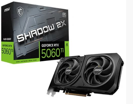MSI RTX 5060 Ti Shadow 2X OC Plus 16GB GDDR7 Graphics Card