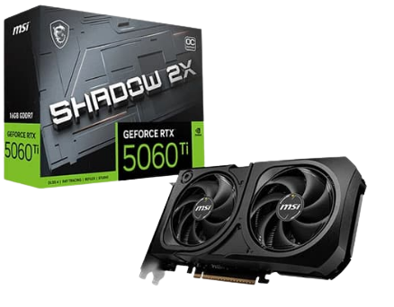 MSI RTX 5060 Ti Shadow 2X OC Plus 8GB GDDR6 Graphics Card